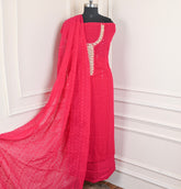 Georgette Pink Unstitched Suit